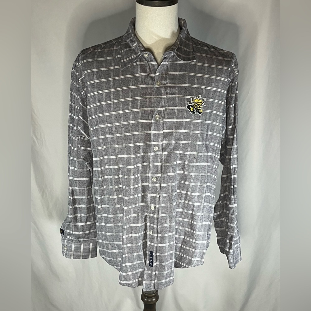 Vesi Sportswear Wichita State Shockers Plaid Flannel Long Sleeve Button Up
